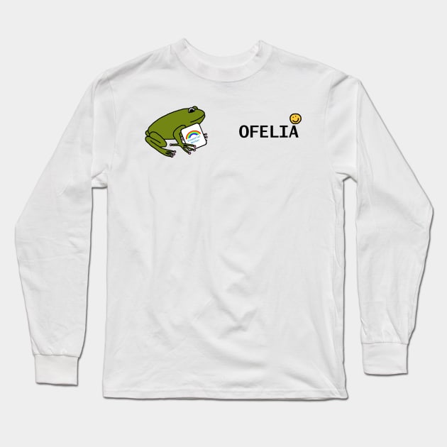 Frog Supports Essential Workers like Ofelia with Rainbow Long Sleeve T-Shirt by ellenhenryart